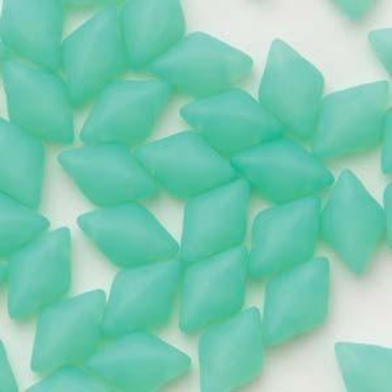 GemDuo 2-Hole Diamond Shaped Bead, Green Aqua Opal Matt, GD6110-84110, 7.5 grams